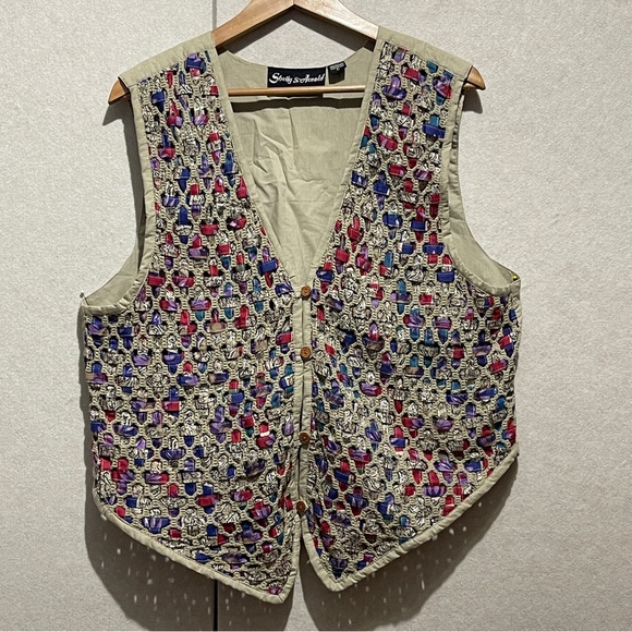 Boho lagenlook crochet front vest size L - Picture 7 of 7
